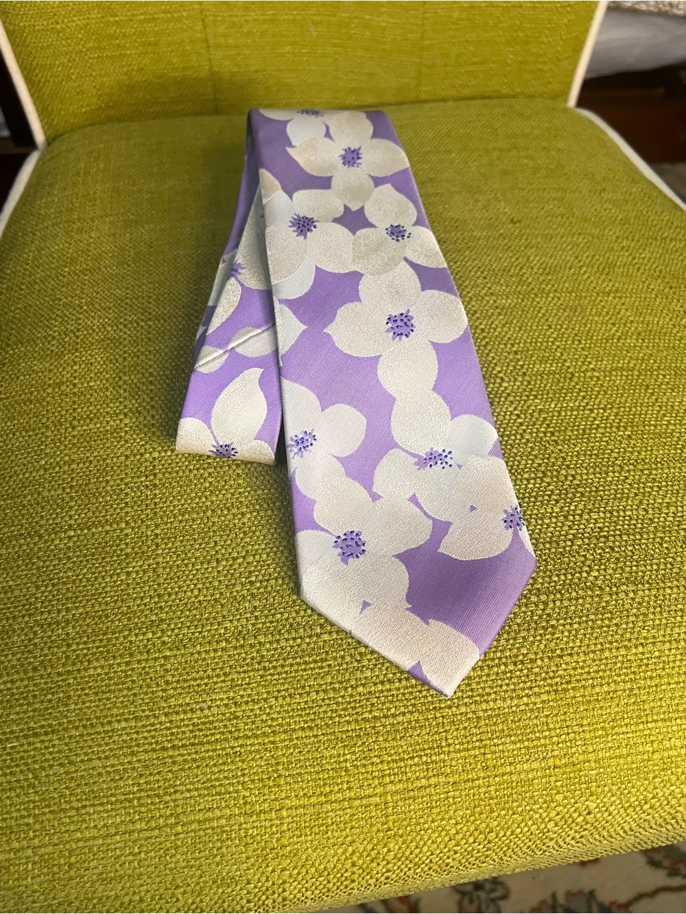 Lavender Floral Silk Tie - Men Accessories
